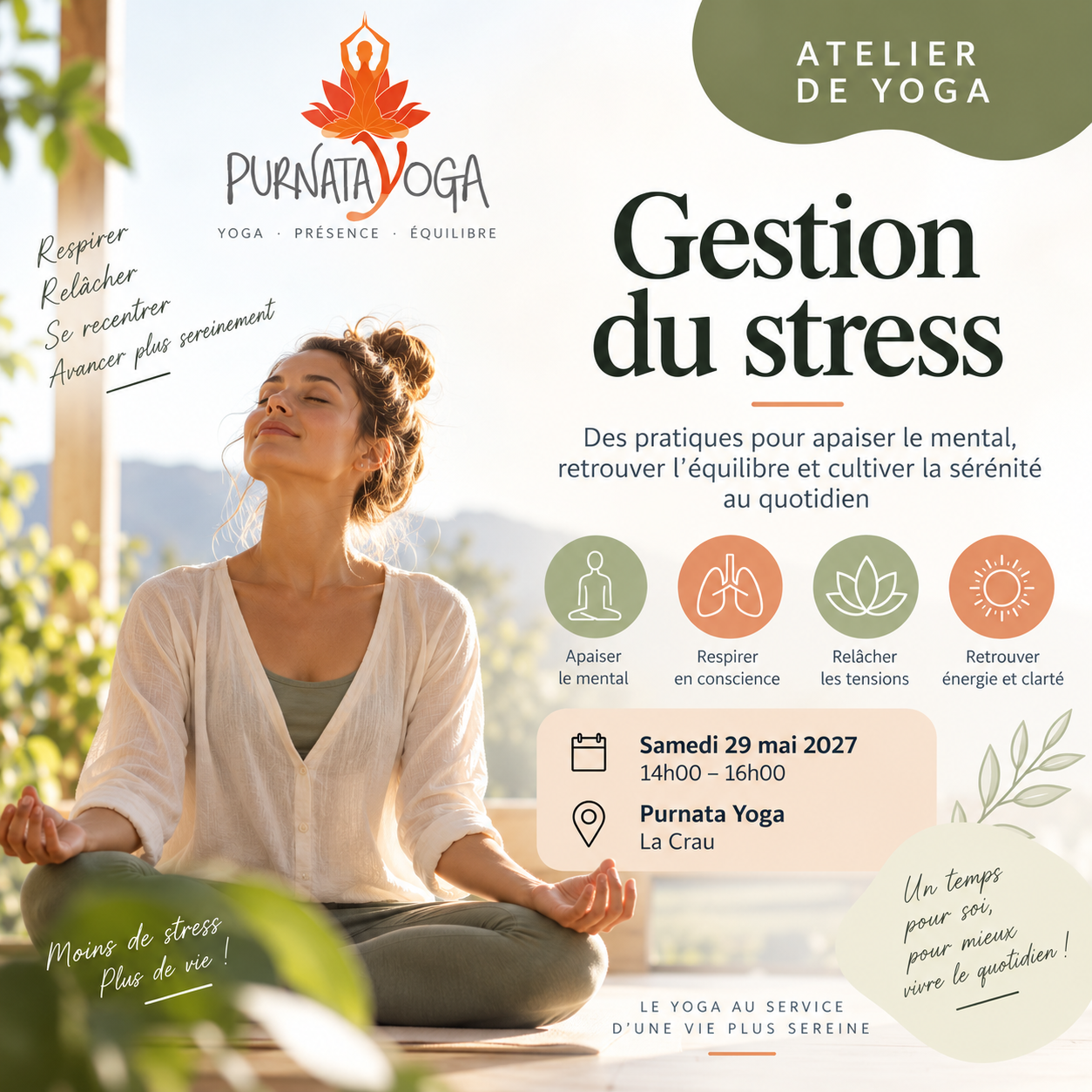 Atelier de yoga Gestion du stress formations Yoga Région PACA