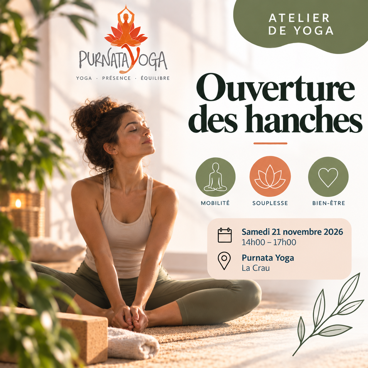 Atelier yoga _ ouverture des hanches formations Yoga Région PACA